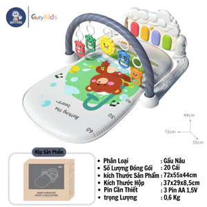Thảm Nhạc Cao Cấp Guty Kids Cho Bé Nằm Chơi Có Móc Treo Lục Lạc Nghộ Nghĩnh