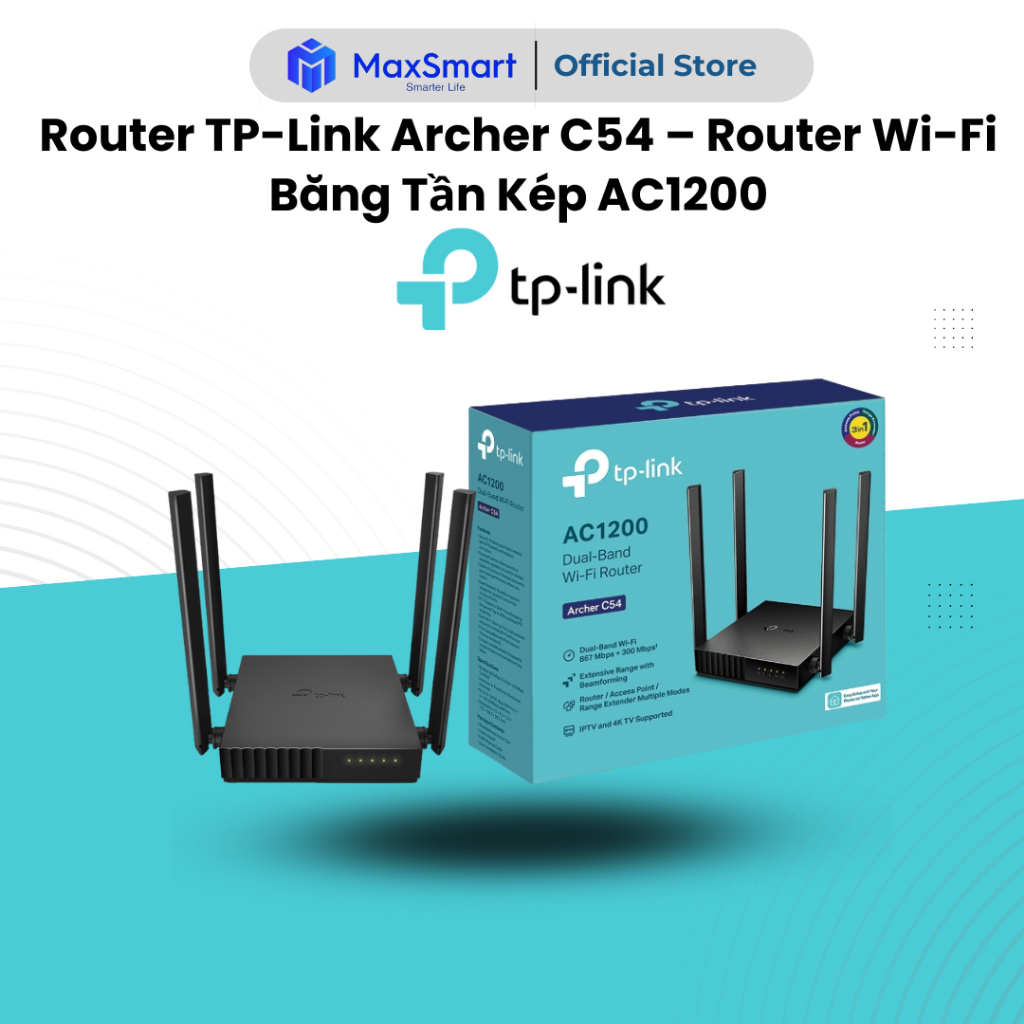Router TP-Link Archer C54 – Router Wi-Fi Băng Tần Kép AC1200 | Shopee ...