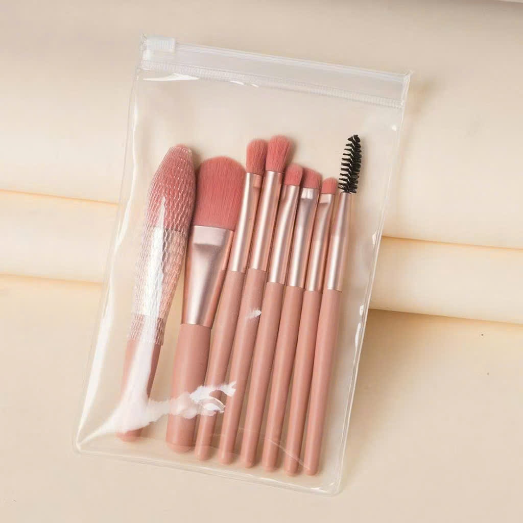 Set Cọ Trang Điểm Chuyên Nghiệp Lông Dày Mịn,Cọ Make Up Đựng Túi Zip Tiện Lợi - CỌ TRANG ĐIỂM LÔNG MỊN THIẾT KẾ CUTE