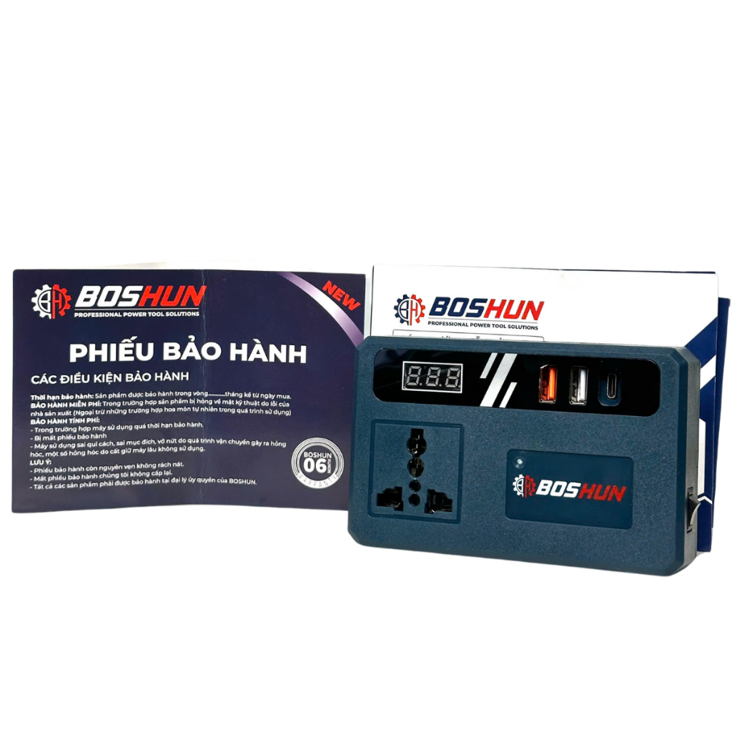 Combo Đế Chuyển Đổi Nguồn Điện BOSHUN BS-CD220PRO Chuyển Từ Pin 21v Lên 110 - 220v, Chân Pin Phổ Thông 4cm