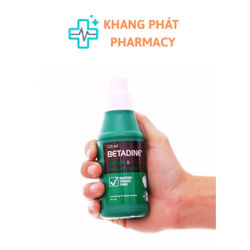 NƯỚC SÚC MIỆNG HỌNG LÀM GIẢM ĐAU HỌNG BETADINE GARGLE & MOUTHWASH 125ML - DATE 2026