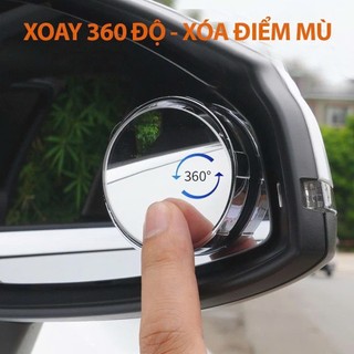 Bộ gương cầu lồi ô tô 360 độ cao cấp, gương chiếu hậu xe hơi , kính lồi gắn gương oto xóa điểm mù