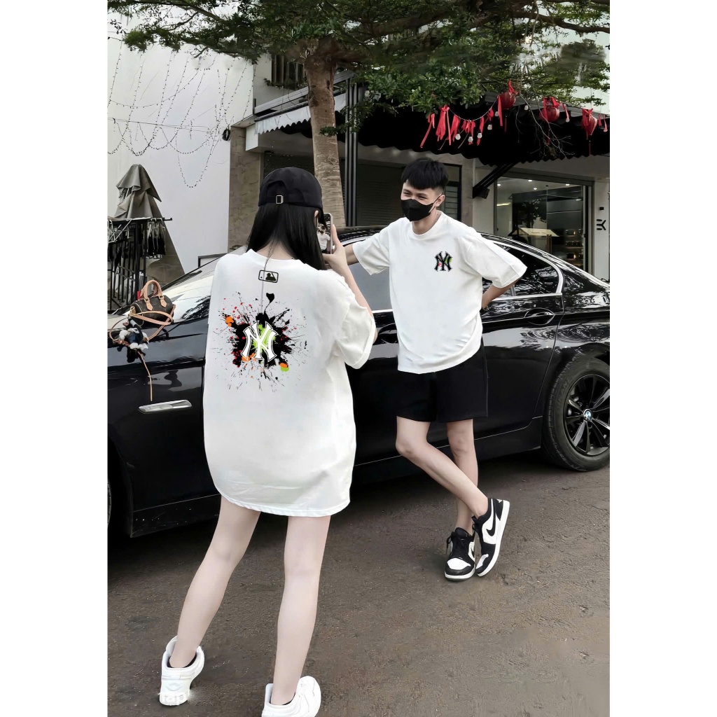 Áo phông MLB  Authentic nam nữ cao cấp, 100% cotton, hỗ trợ đổi size , MLb, định lượng 250gms, NY trắng Sơn bắn