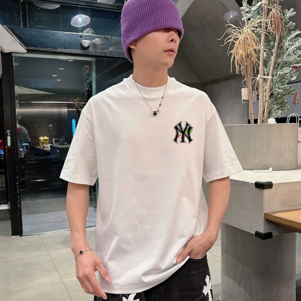 Áo phông MLB  Authentic nam nữ cao cấp, 100% cotton, hỗ trợ đổi size , MLb, định lượng 250gms, NY trắng Sơn bắn