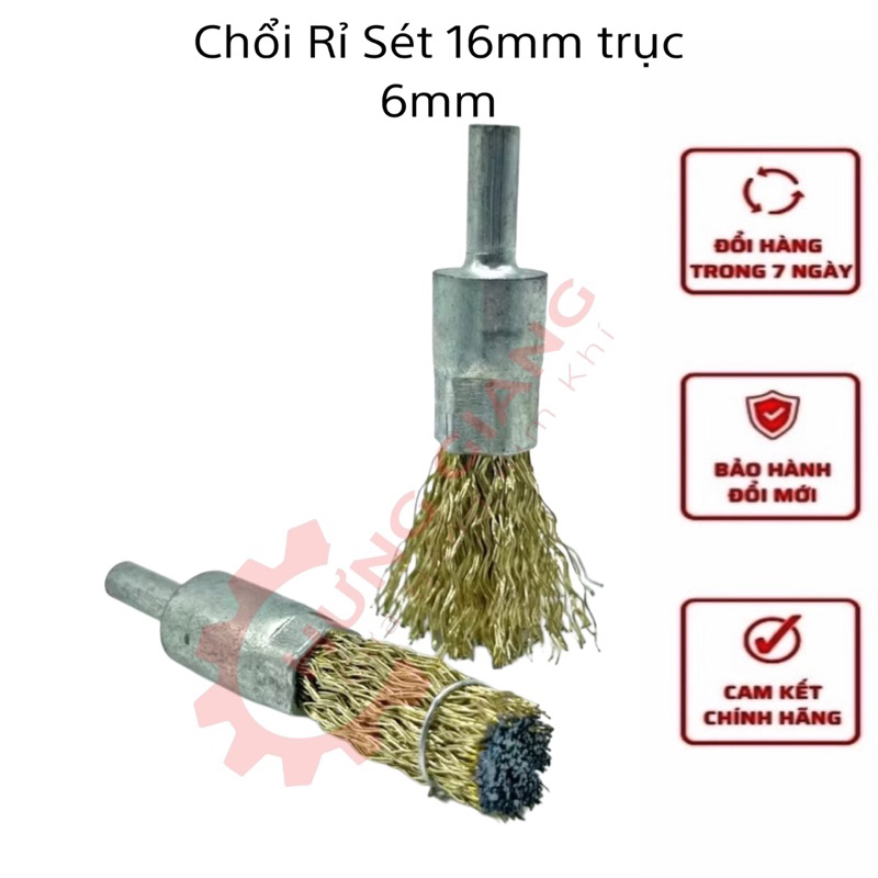 Chổi Đánh Rỉ Sét, Chổi Cước Chà Sắt Kim Loại Đánh Rỉ 16mm