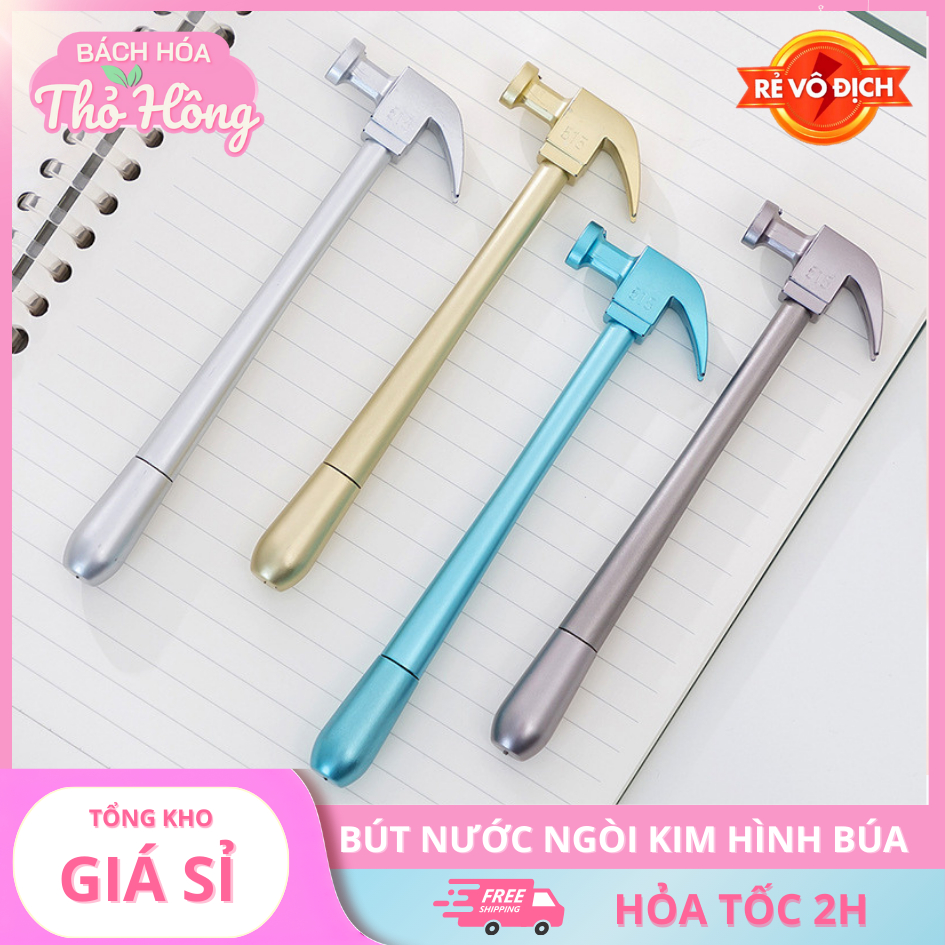 3 Bút Nước Mực Đen Ngòi Kim Hình Búa 0.5Mm