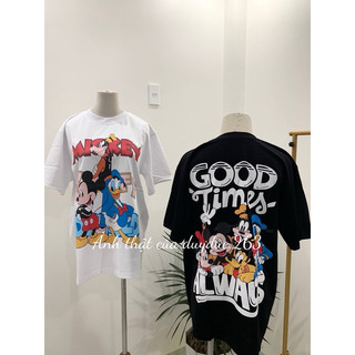 [Hot] Áo Thun In Hình Micki Good Time Hoạt Hình Form Rộng Chất Cotton Thời Trang Nam Nữ Đồ Đôi, Áo Phông Hot Trend Nữ
