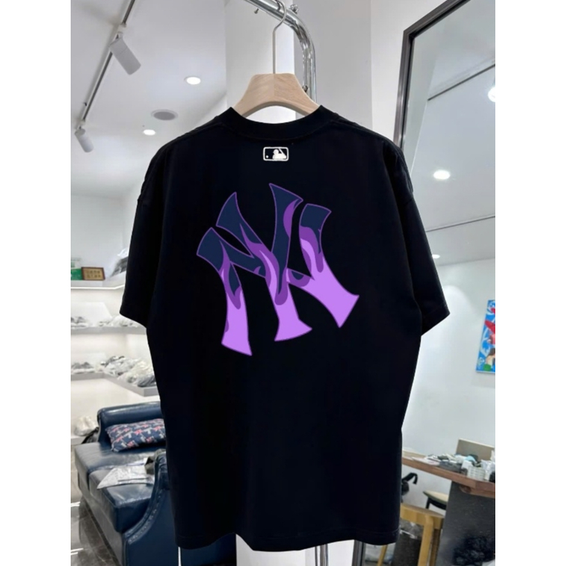 Áo phông MLB  siêu sale - MLB korea nam nữ cao cấp, 100% cotton co giãn 2 chiều , định lượng 250gms,NY TÍM MỘNG MƠ