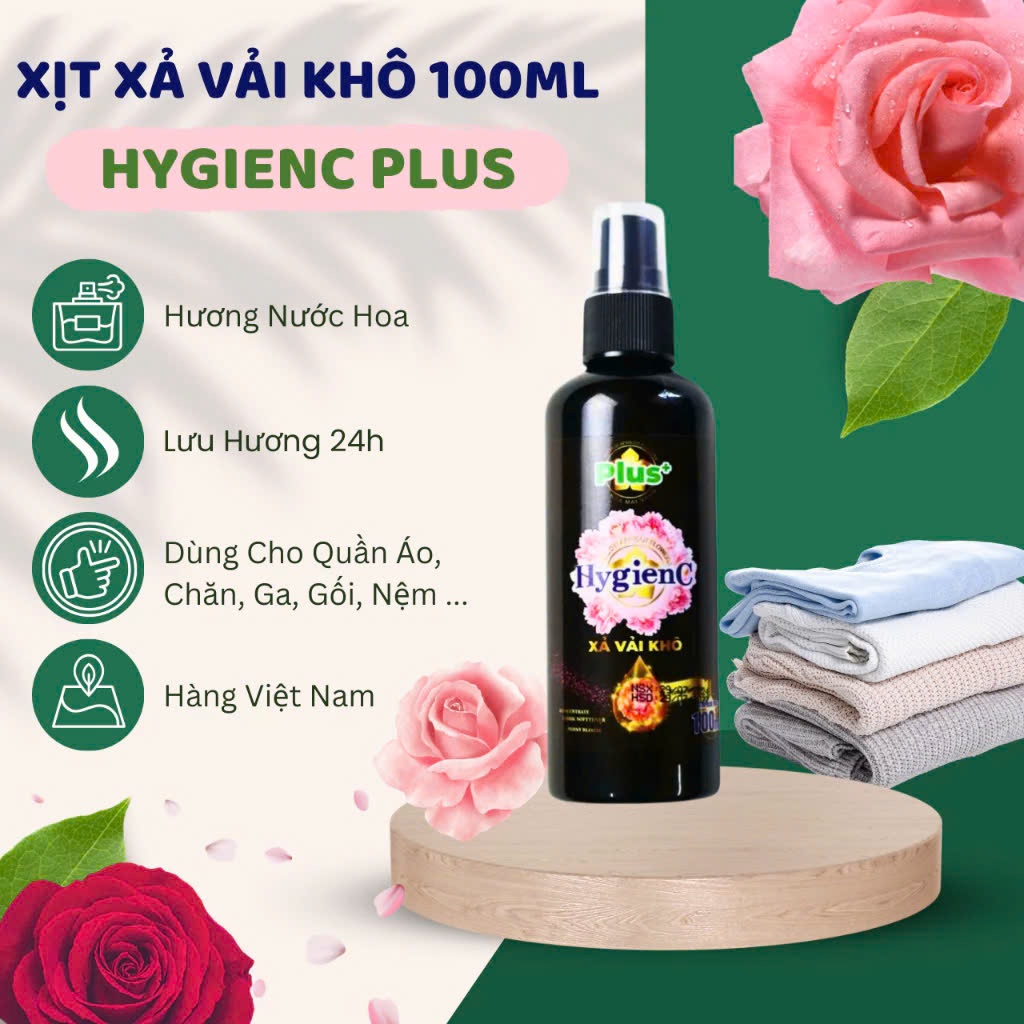 Ảnh Thùng 55 Chai Xịt Xả Vải HygienC Plus 100ml/Chai - Xịt Thơm Quần Áo Lưu Hương Tới 24H 4
