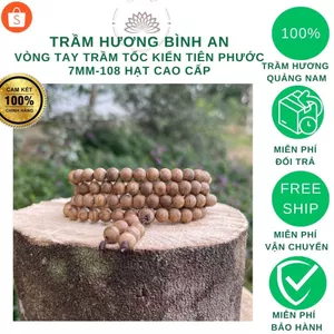 Vòng trầm hương tốc kiến Quảng Nam 7 ly 108 hạt-Thanh lịch An Yên May mắn-Trầm hương Bình An.