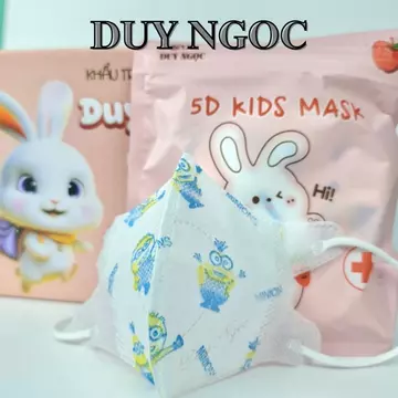 Thùng 100 Chiếc Khẩu Trang Trẻ Em 5D Kids Thỏ Duy Ngọc, Khẩu Trang Trẻ Em Kháng Khuẩn, Tia UV FACE MASK. STORE