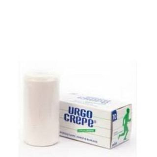 Băng keo Urgo Crepe 10cm x 4,5cm, co giãn, dính tốt, an toàn cho da.