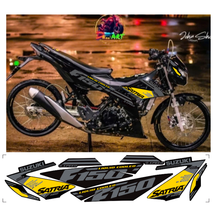 tem rời satria F150 cao cấp chất liệu in 3 lớp chống nước không phai màu.