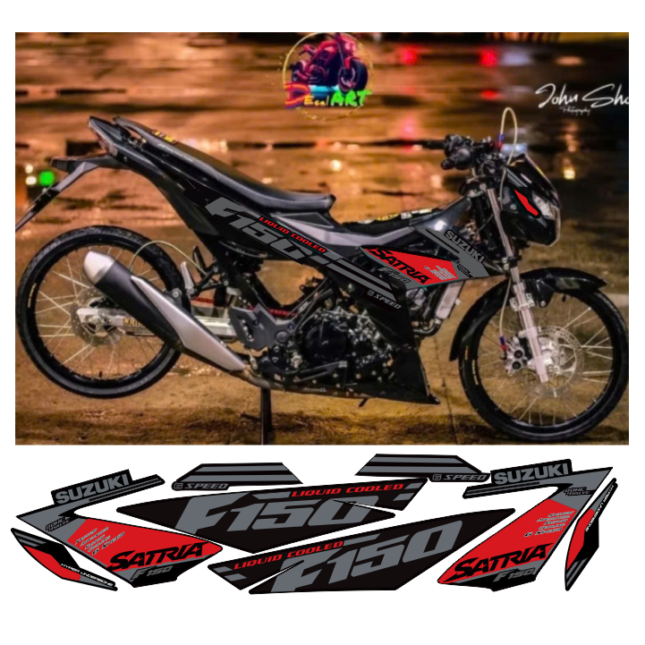 tem rời satria F150 cao cấp chất liệu in 3 lớp chống nước không phai màu.
