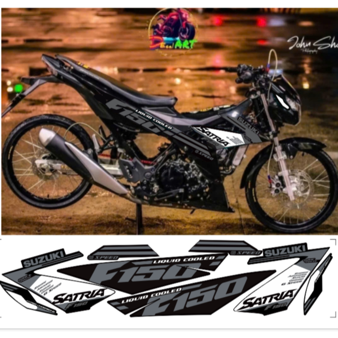tem rời satria F150 cao cấp chất liệu in 3 lớp chống nước không phai màu.