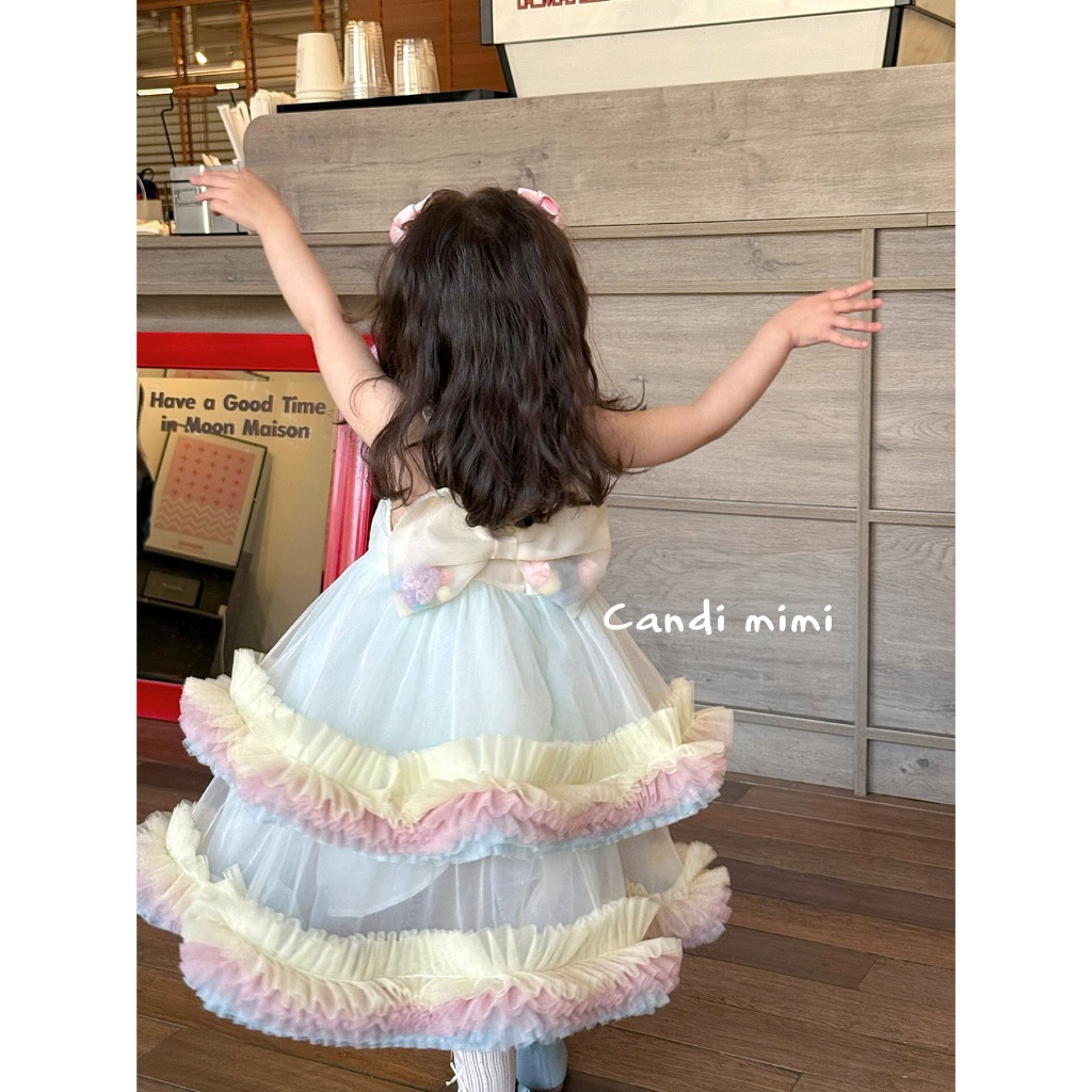 CANDI MIMI Váy sát nách babydoll hai tầng - Phong cách Hàn Quốc