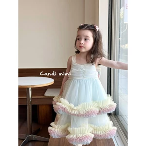 CANDI MIMI Váy sát nách babydoll hai tầng - Phong cách Hàn Quốc