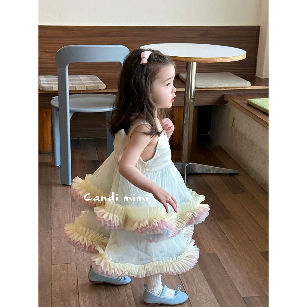 CANDI MIMI Váy sát nách babydoll hai tầng - Phong cách Hàn Quốc