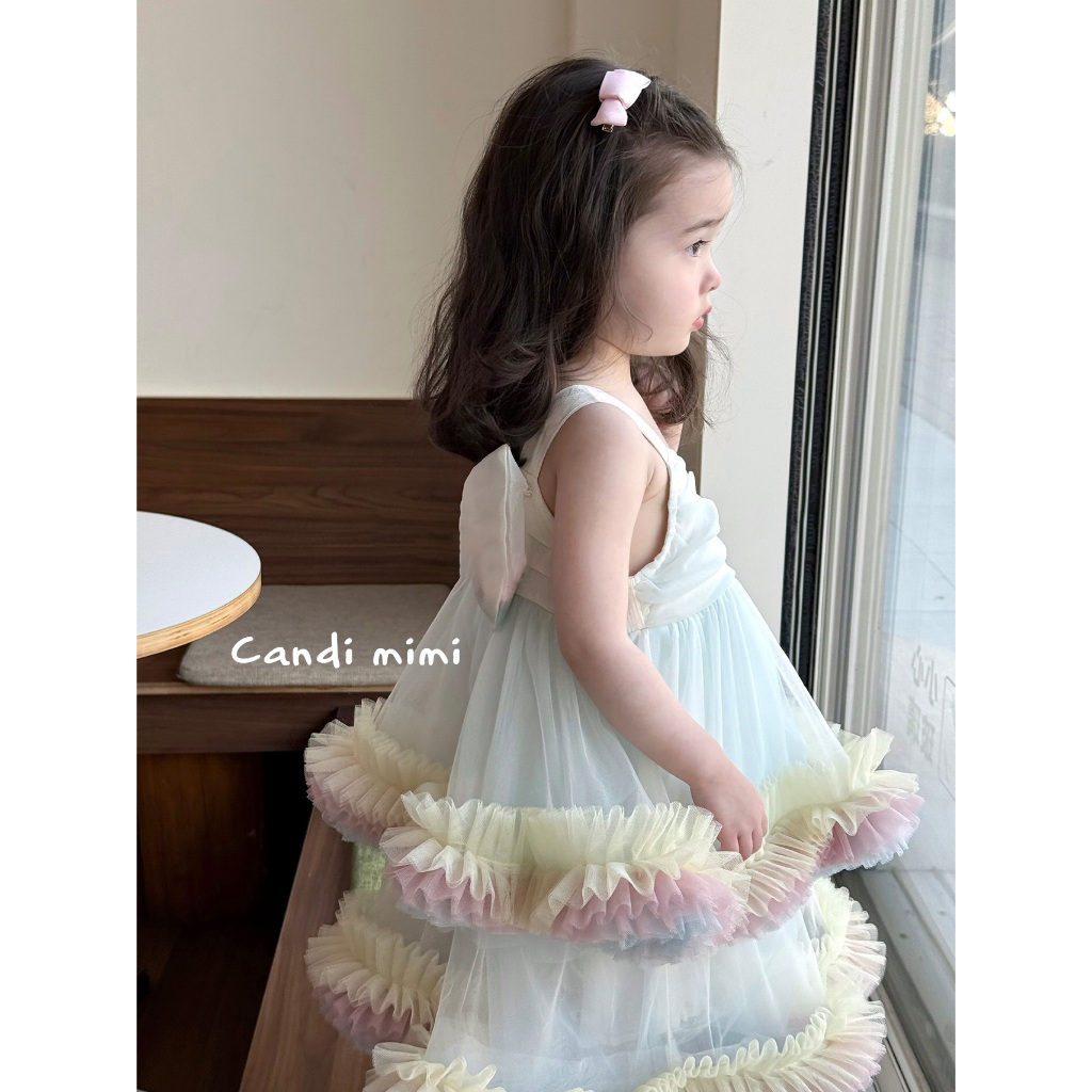 CANDI MIMI Váy sát nách babydoll hai tầng - Phong cách Hàn Quốc