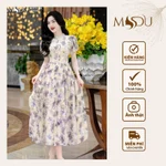 Váy Tơ Hàn MDU4011 Dáng Xòe Họa Tiết Hoa Bắt Mắt Từ MDU K11-D1-4 — ảnh 1