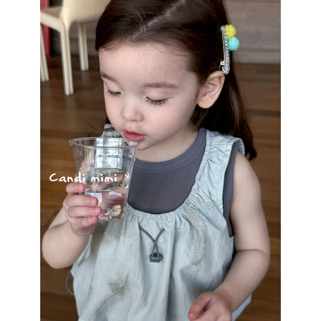 CANDI MIMI Set áo sát nách 2 lớp và chân váy dài - Phong cách Hàn Quốc