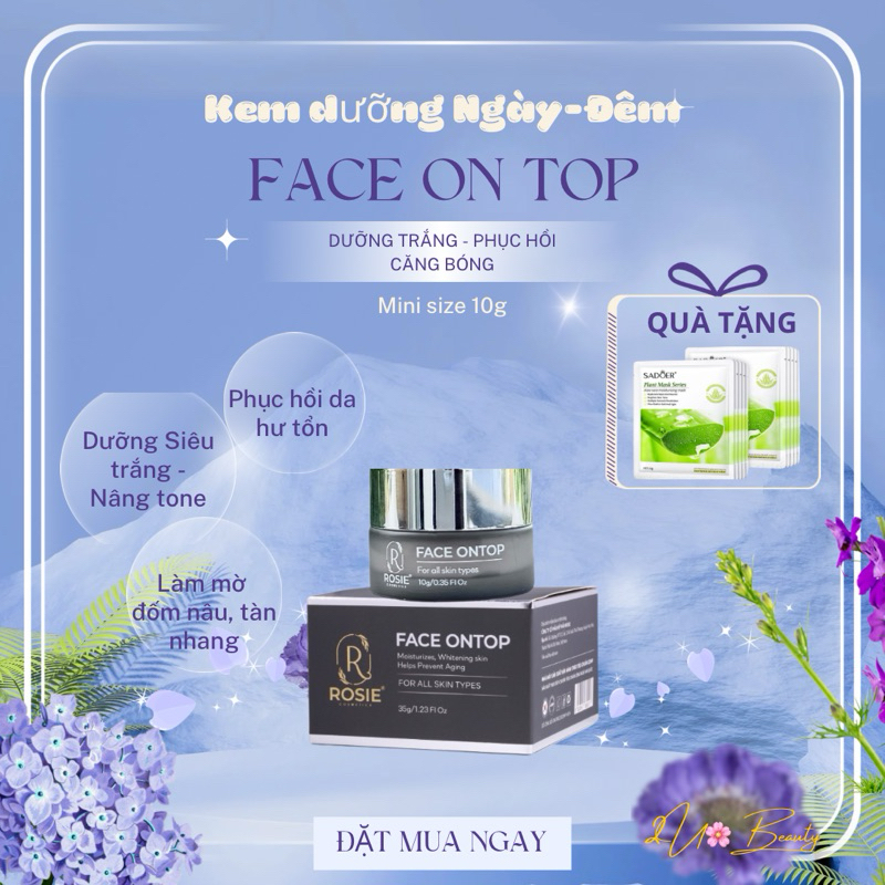 KEM FACE ONTOP 10gr DƯỠNG ẨM, CĂNG BÓNG, SIÊU TRẮNG NGÀY-ĐÊM