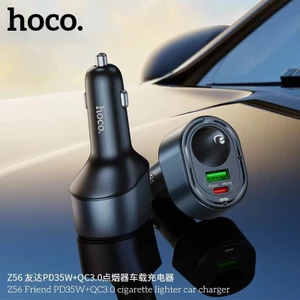 Tẩu sạc nhanh Hoco Z56 bật lửa Type-C 35W + USB 30W dành cho ô tô, xe hơi