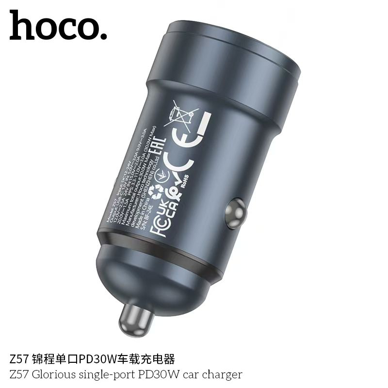 tẩu sạc nhanh ô tô Z57, xe hơi Hoco 1 cổng Type-C 30W
