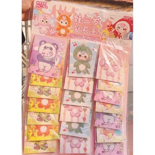 Vỉ 20 tranh gắn đá baby three bé ba đồ chơi cho bé siêu hót