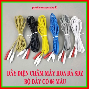 Dây Điện Châm Máy Hoa Đà Hwato SDZ-II - Bộ Phụ Kiện Dây Nối Máy Châm Cứu HOA ĐÀ, (Dây và Kẹp) 06 màu