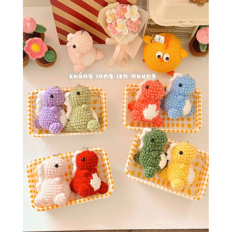 Móc Khoá Len Nhung Hình Con Rồng Dragon Khủng Long Dễ Thương Quà Tặng Handmade Made by Haste