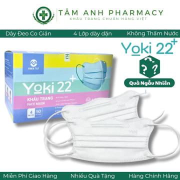 [Thùng 300 cái] Khẩu Trang Yoki Cua 22+ 4 lớp kháng khuẩn, khẩu trang kiểu dáng KF94 đi nắng đủ màu
