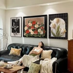 Tranh Treo Tường Tráng Gương Bộ 3 Bức tranh trừu tượng Và Hoa Decor Phòng Khách Văn Phòng Khách sạn Nhà Hàng Hometay — ảnh 4