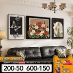Tranh Treo Tường Tráng Gương Bộ 3 Bức tranh trừu tượng Và Hoa Decor Phòng Khách Văn Phòng Khách sạn Nhà Hàng Hometay — ảnh 5