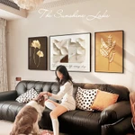 Tranh Treo Tường Tráng Gương Bộ 3 Bức tranh trừu tượng Và Hoa Decor Phòng Khách Văn Phòng Khách sạn Nhà Hàng Hometay — ảnh 3