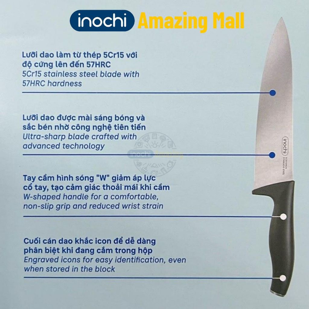 [MỚI VỀ] Bộ dao kéo nhà bếp Inochi Sakai Plain, chất liệu cao cấp thiết kế tinh tế sắc bén bền bỉ