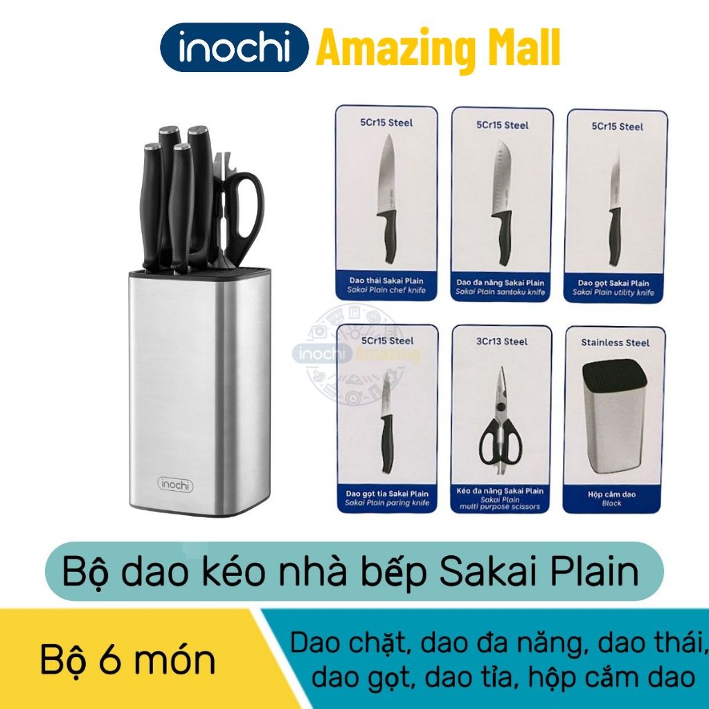 [MỚI VỀ] Bộ dao kéo nhà bếp Inochi Sakai Plain, chất liệu cao cấp thiết kế tinh tế sắc bén bền bỉ