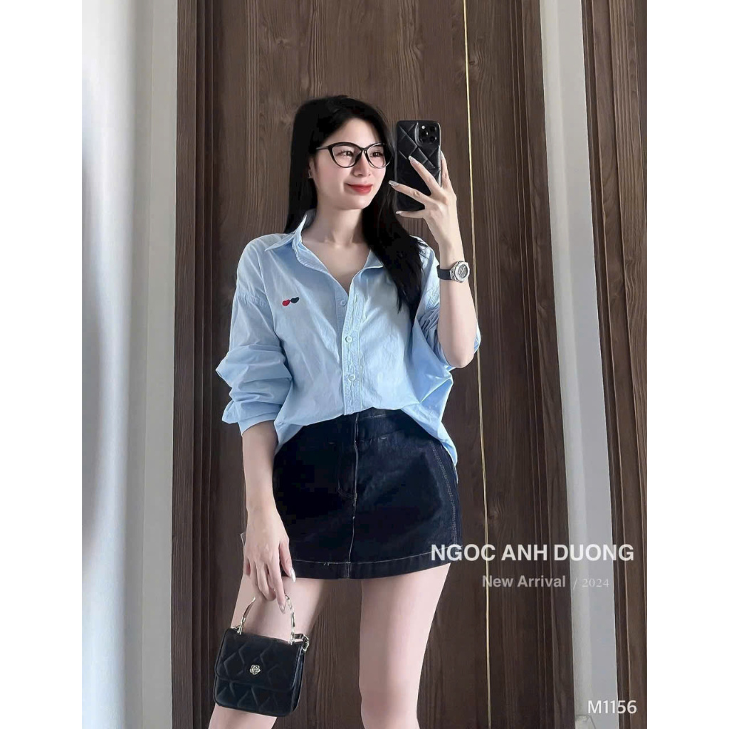 áo dài tay thô mềm gemy.official thêu tym kiểu hàn quốc 3 màu dễ phối đồ