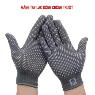 SET 100 ĐÔI Găng tay Lao động có hạt chống trượt màu đen xám - Bao Tay bảo hộ chống cắt an toàn