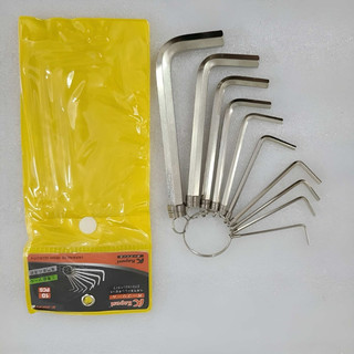 Bộ móc khóa lục giác chữ L KAPUSI K-0834, 10 cây cỡ từ 1,5 - 10mm thép CR-V