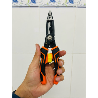Kìm cắt tuốt dây điện đa năng KAPUSI K-9102 Nhật Bản 210mm 6 trong 1 kẹp-cắt-vặn-tuốt dây, Bh 12 tháng