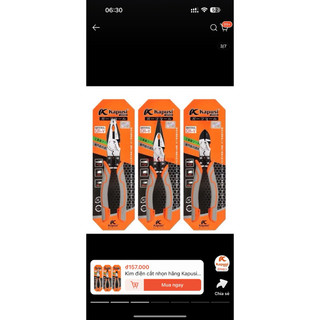 Kìm điện cắt nhọn hãng Kapusi Japan loại 1 cỡ từ 7,5-8-8,5 inch,thép CR-V, BH 12 tháng Kouritsu Official Store