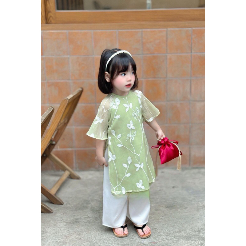 áo dào cách tân ảnh thật dành cho bé gái từ 7-36kg