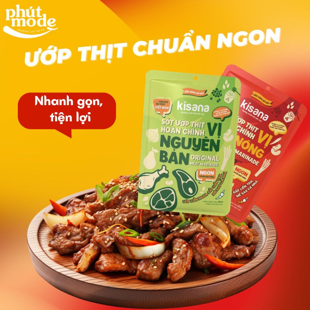 Sốt ướp thịt hoàn chỉnh Kisana vị nguyên bản 200g- Gia vị ướp thịt nướng thơm ngon chuẩn vị nhà hàng