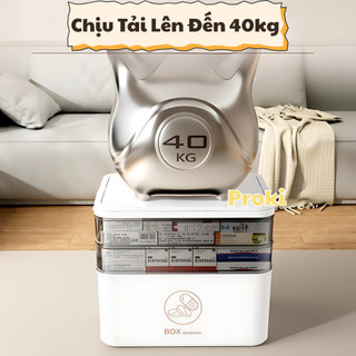 Hộp Đựng Thuốc Y Tế Gia Đình Proki, Cấp Cứu, Có Nắp, Nhiều Ngăn, Tiện Lợi Dễ Mang Di Du Lịch