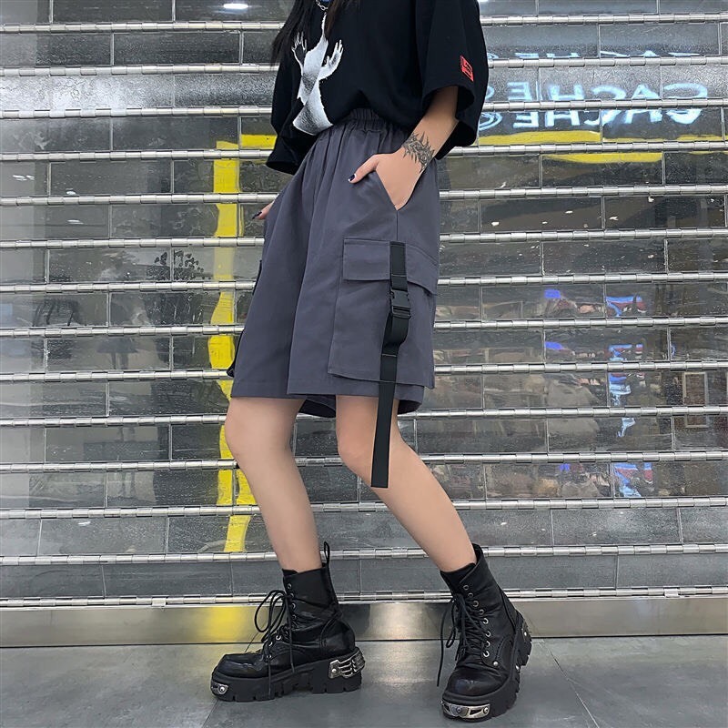QUẦN SHORT KAKI ⚡️ GIẢM 15% ĐƠN 150K ⚡️ KIỂU ĐÙI LỮNG NAM NỮ PHỐI TÚI HỘP BÊN CÀI 2 MÀU ĐEN XÁM k1