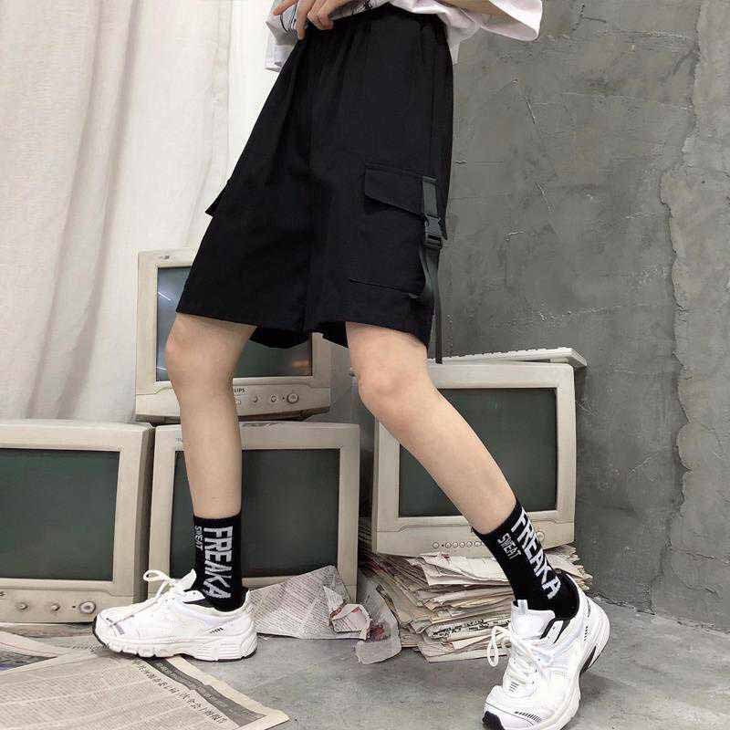 QUẦN SHORT KAKI ⚡️ GIẢM 15% ĐƠN 150K ⚡️ KIỂU ĐÙI LỮNG NAM NỮ PHỐI TÚI HỘP BÊN CÀI 2 MÀU ĐEN XÁM k1