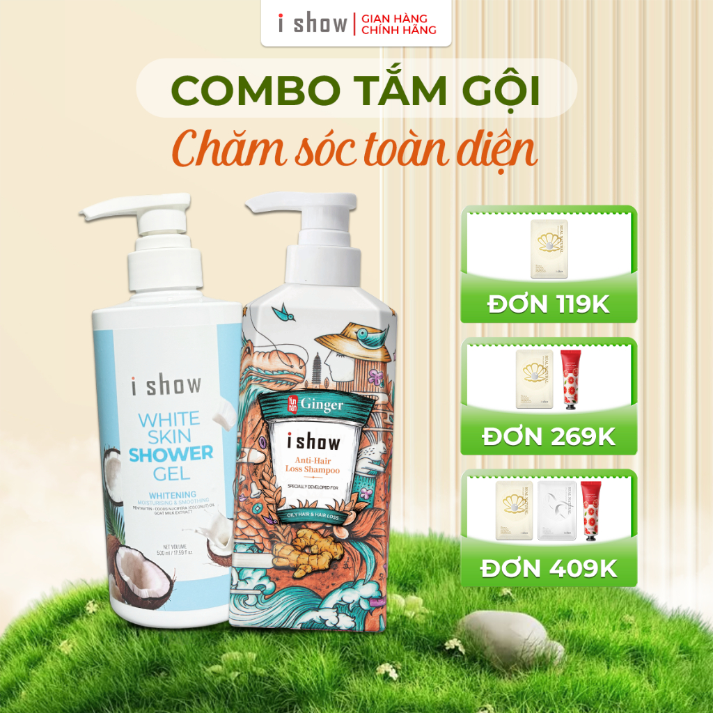 Ảnh Combo Sữa Tắm Dầu Gội I SHOW Chăm Sóc Dưỡng Ẩm Da Và Giảm Gãy Rụng Tóc Hương Thơm Thanh Mát Dễ Chịu 1