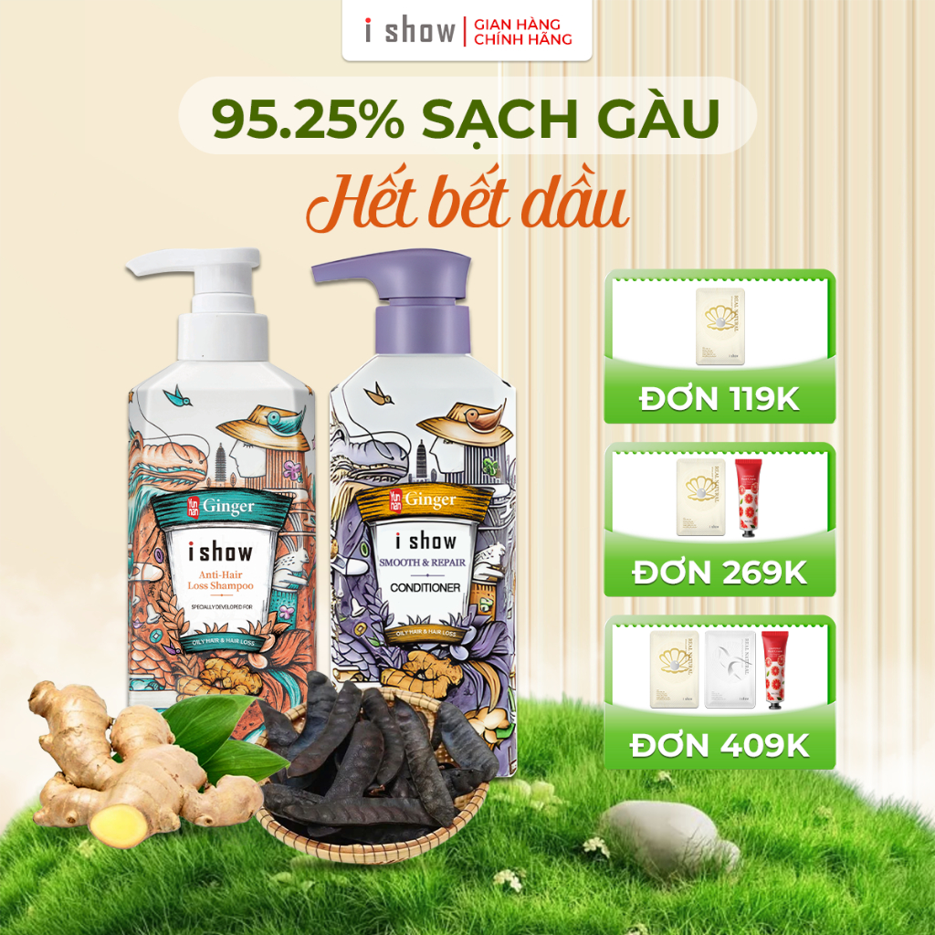 Ảnh Dầu Gội Gừng I SHOW Dưỡng Tóc Chắc Khoẻ Kiềm Dầu Phồng Tóc Hỗ Trợ Mọc Tóc - Dầu Gội Thảo Dược I SHOW 1