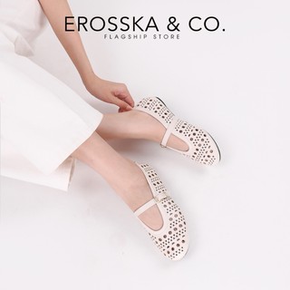 Erosska - Giày búp bê nữ lưới quai ngang phối khóa kiểu dáng basic màu xanh - EL116